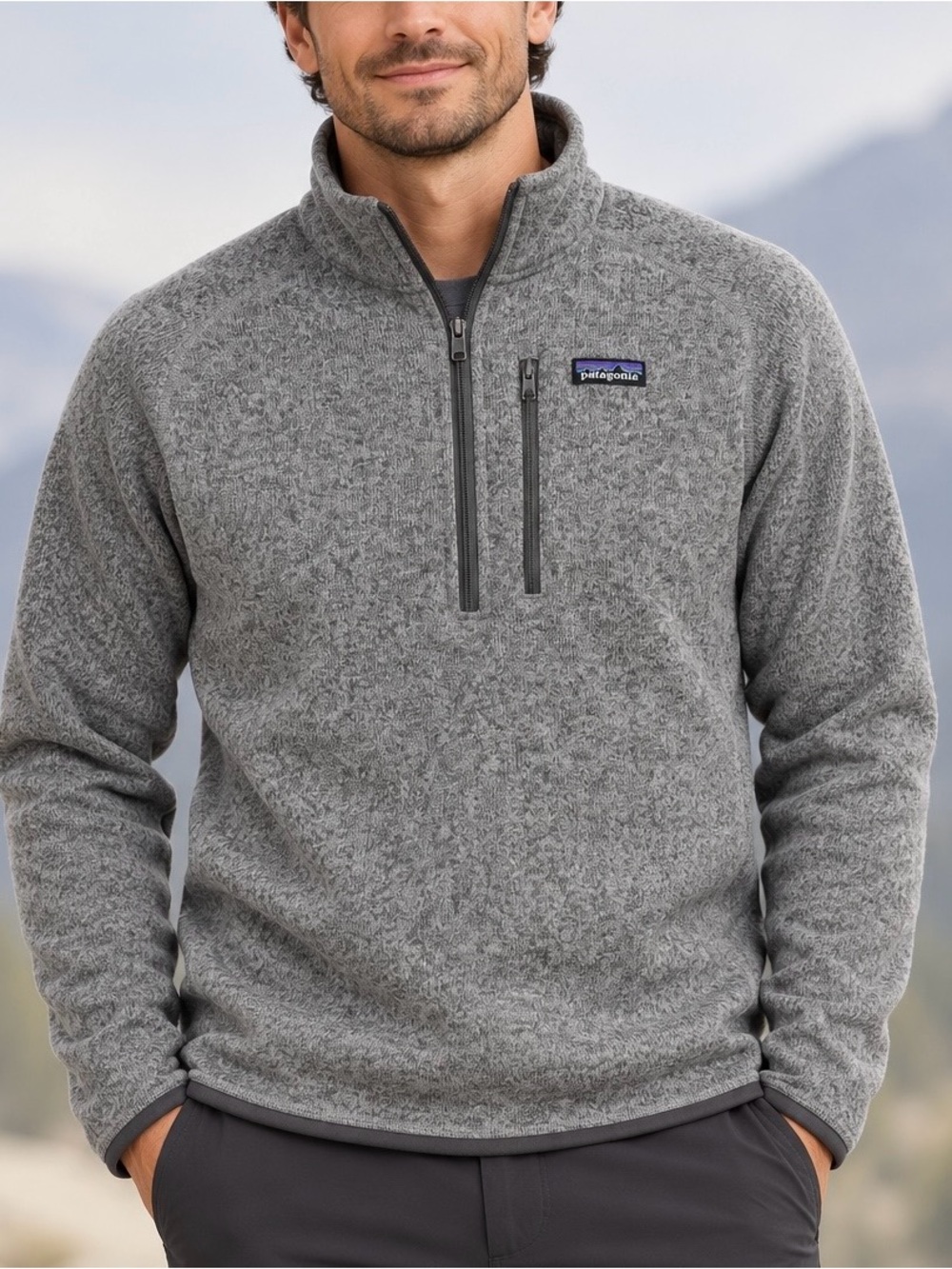 Patagonia Better Sweater 1/4-Zip Pullover, Men’s Large, Heather Gray